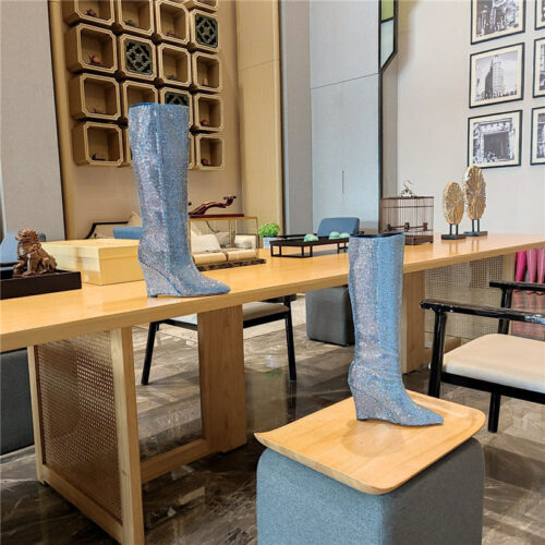 High Quality Luxury Jimmy Choo Wedge Long Boots – Style 02199 product detail