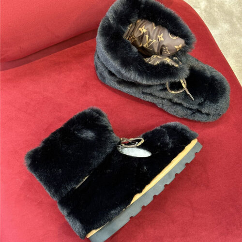 High Quality Luxury Louis Vuitton Woven Wool Down Boots product detail
