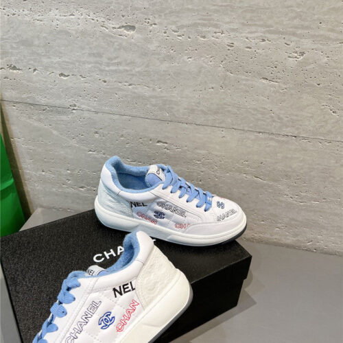 High Quality Luxury Chanel Embroidered White Sneakers – Style 88038 product detail