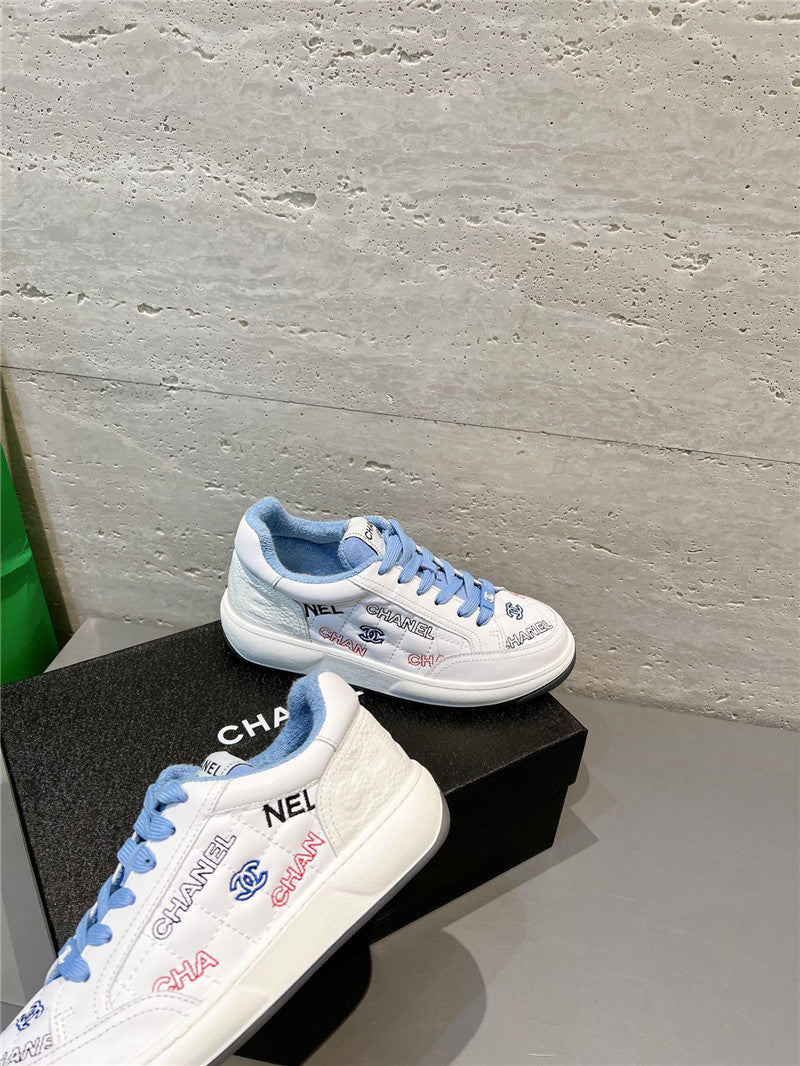 High Quality Luxury Chanel Embroidered White Sneakers – Style 88038 product detail