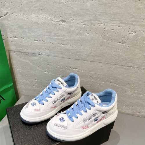 High Quality Luxury Chanel Embroidered White Sneakers – Style 88038 product detail