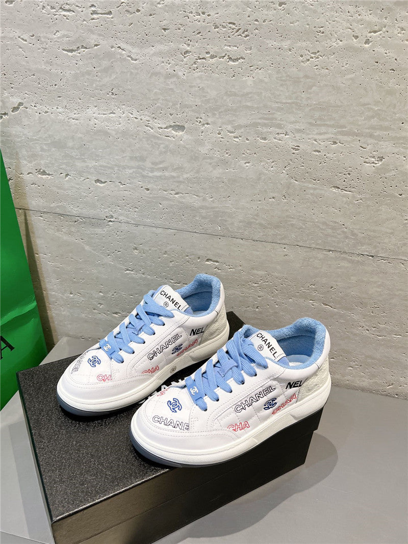 High Quality Luxury Chanel Embroidered White Sneakers – Style 88038 product detail