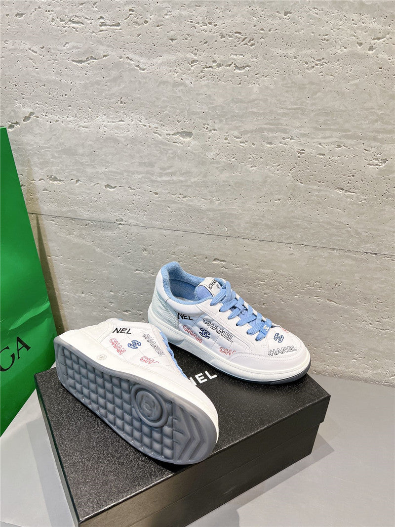 High Quality Luxury Chanel Embroidered White Sneakers – Style 88038 product detail