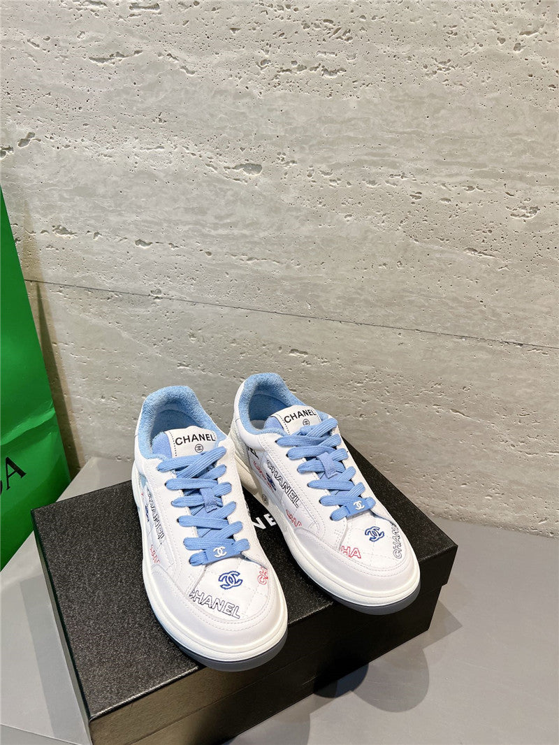 High Quality Luxury Chanel Embroidered White Sneakers – Style 88038 product detail