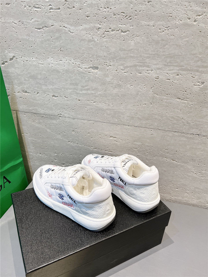High Quality Luxury Chanel Embroidered White Sneakers product detail