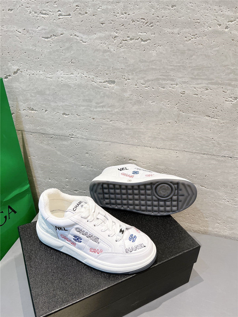 High Quality Luxury Chanel Embroidered White Sneakers product detail