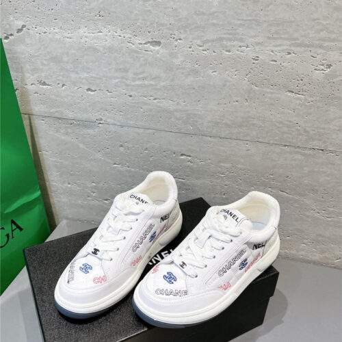 High Quality Luxury Chanel Embroidered White Sneakers product detail