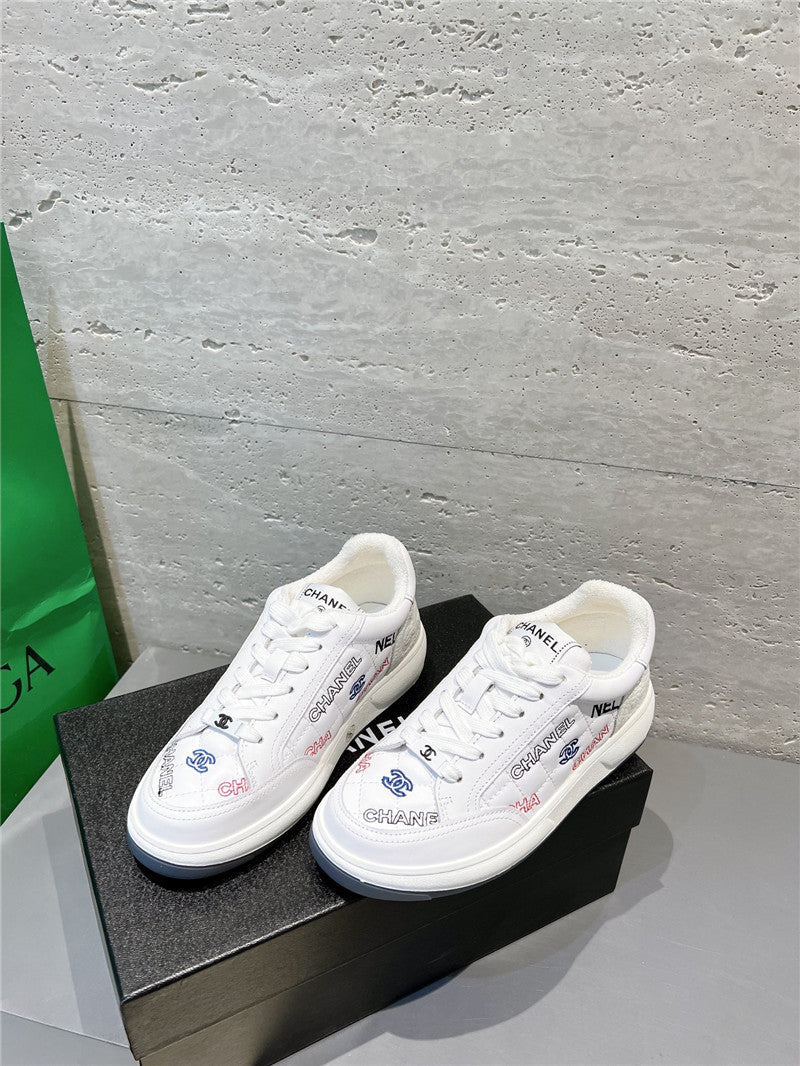 High Quality Luxury Chanel Embroidered White Sneakers product detail