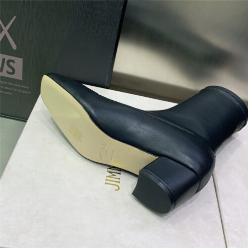 High Quality Luxury Jimmy Choo Logo Block Heel Square Toe Ankle Boots – Style 91831 product detail