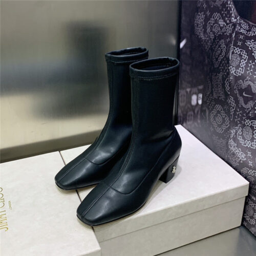 High Quality Luxury Jimmy Choo Logo Block Heel Square Toe Ankle Boots – Style 91831 product detail