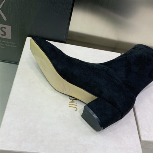 High Quality Luxury Jimmy Choo Logo Block Heel Square Toe Ankle Boots – Style 53975 product detail