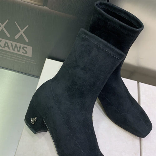 High Quality Luxury Jimmy Choo Logo Block Heel Square Toe Ankle Boots – Style 53975 product detail