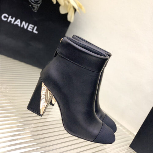 High Quality Luxury Chanel Chunky Heel Ankle Boots – Style 55846 alternate view