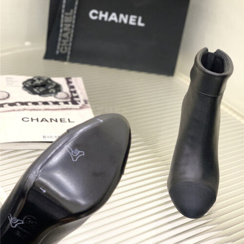 High Quality Luxury Chanel Chunky Heel Ankle Boots – Style 55846 product detail