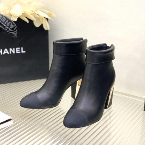 High Quality Luxury Chanel Chunky Heel Ankle Boots – Style 55846