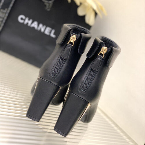 High Quality Luxury Chanel Chunky Heel Ankle Boots – Style 55846 product detail
