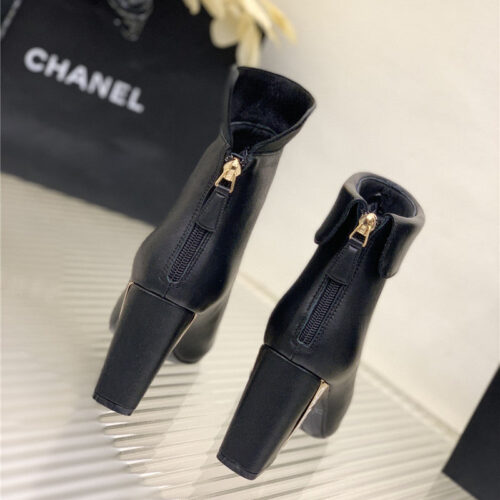 High Quality Luxury Chanel Chunky Heel Ankle Boots – Style 55846 product detail