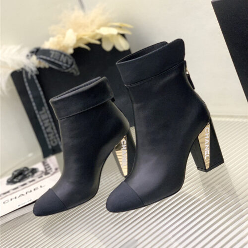 High Quality Luxury Chanel Chunky Heel Ankle Boots – Style 55846 product detail