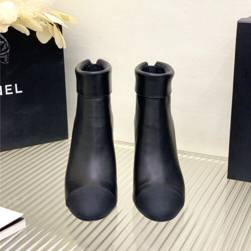 High Quality Luxury Chanel Chunky Heel Ankle Boots – Style 55846 product detail