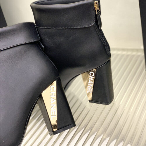 High Quality Luxury Chanel Chunky Heel Ankle Boots – Style 55846 product detail