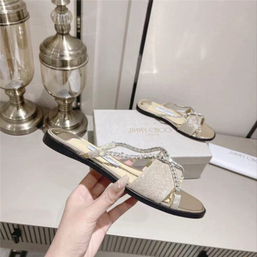 High Quality Luxury Jimmy Choo Strappy Rhinestone Slides – Style 36727 alternate view