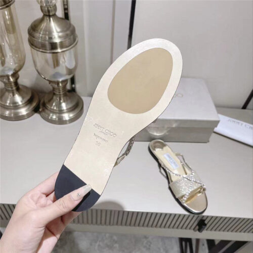 High Quality Luxury Jimmy Choo Strappy Rhinestone Slides – Style 36727 product detail