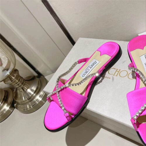 High Quality Luxury Jimmy Choo Strappy Rhinestone Slides product detail