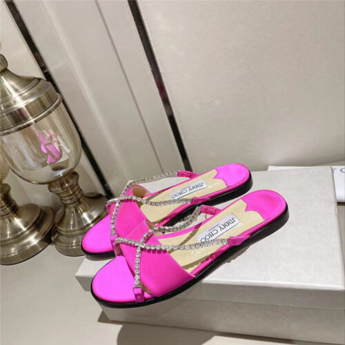 High Quality Luxury Jimmy Choo Strappy Rhinestone Slides product detail