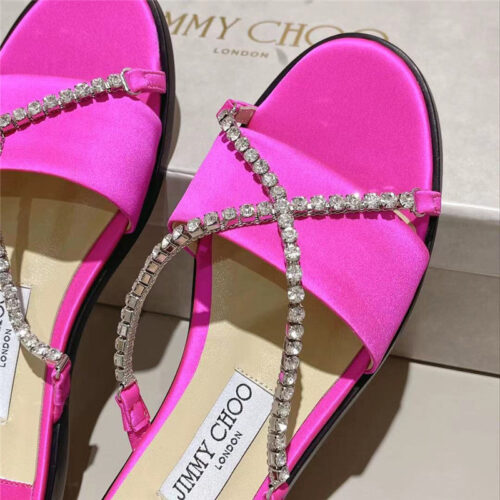 High Quality Luxury Jimmy Choo Strappy Rhinestone Slides product detail