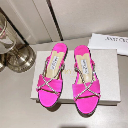 High Quality Luxury Jimmy Choo Strappy Rhinestone Slides product detail
