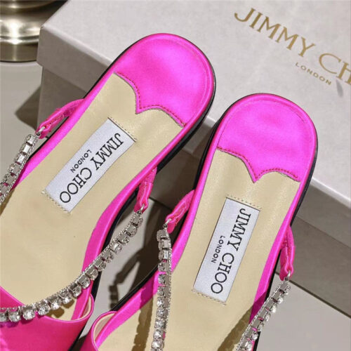 High Quality Luxury Jimmy Choo Strappy Rhinestone Slides product detail