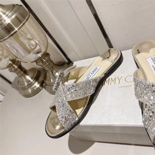 High Quality Luxury Jimmy Choo Rhinestone C Buckle Slides – Style 02167 product detail