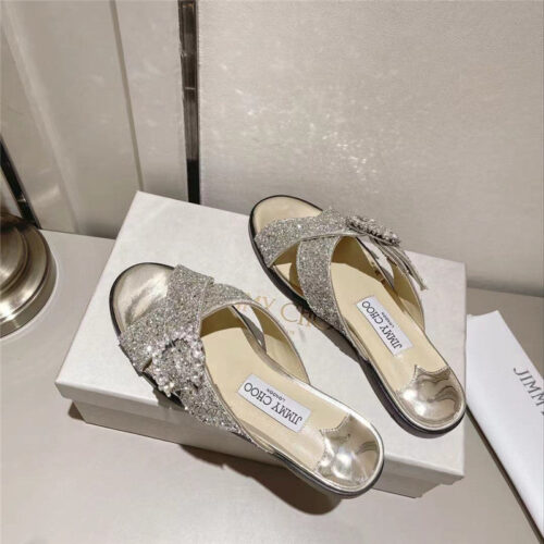 High Quality Luxury Jimmy Choo Rhinestone C Buckle Slides – Style 02167 product detail