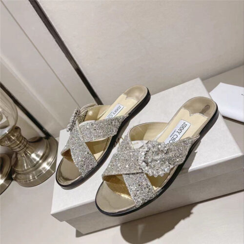 High Quality Luxury Jimmy Choo Rhinestone C Buckle Slides – Style 02167 product detail