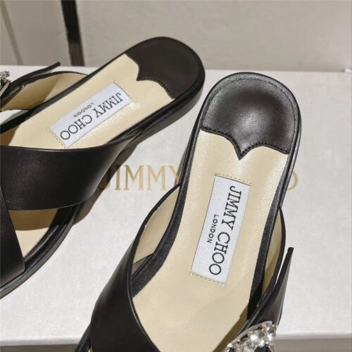 High Quality Luxury Jimmy Choo Rhinestone C Buckle Slides – Style 07255 product detail