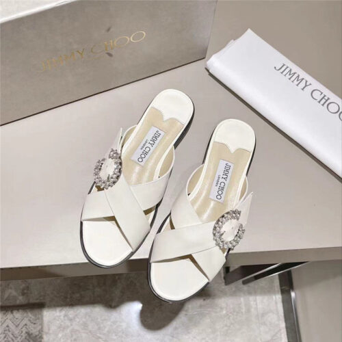 High Quality Luxury Jimmy Choo Rhinestone C Buckle Slides product detail
