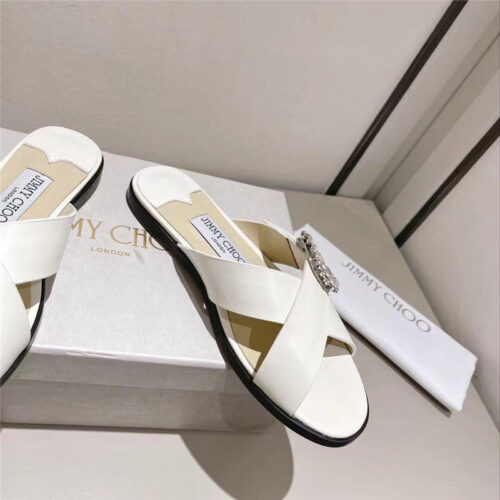 High Quality Luxury Jimmy Choo Rhinestone C Buckle Slides product detail