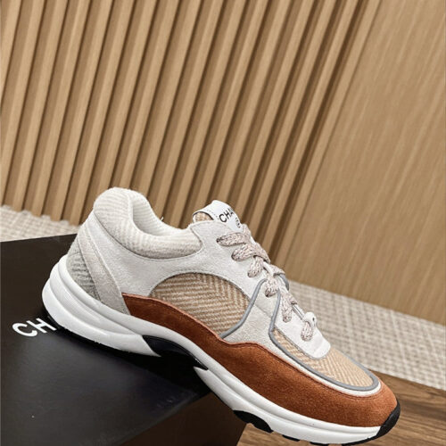 High Quality Luxury Chanel Tweed Stitching Casual Sneakers – Style 42086 product detail