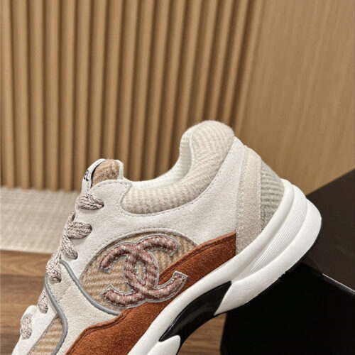 High Quality Luxury Chanel Tweed Stitching Casual Sneakers – Style 42086 product detail