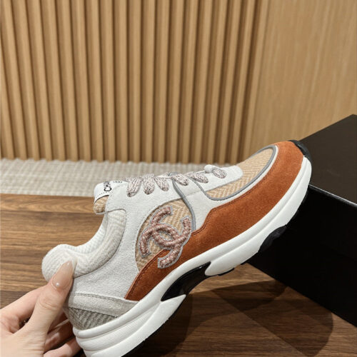 High Quality Luxury Chanel Tweed Stitching Casual Sneakers – Style 42086 alternate view