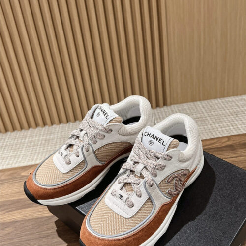 High Quality Luxury Chanel Tweed Stitching Casual Sneakers – Style 42086 product detail