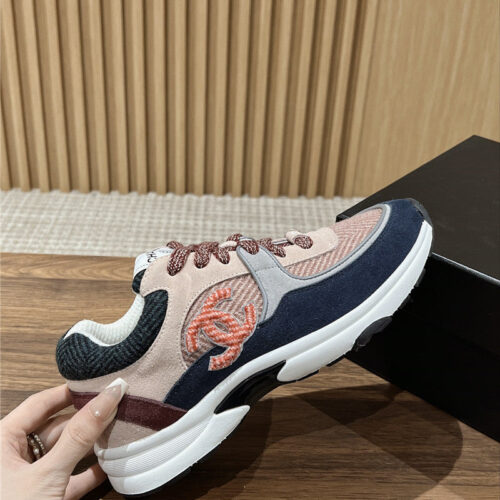 High Quality Luxury Chanel Tweed Stitching Casual Sneakers – Style 38694 alternate view