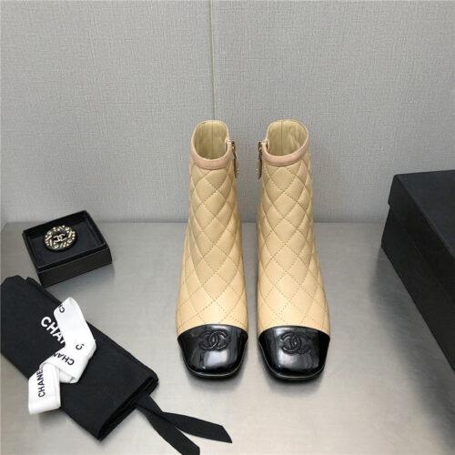 High Quality Luxury Chanel Classic Pearl Chunky Ankle Boots – Style 12038 alternate view