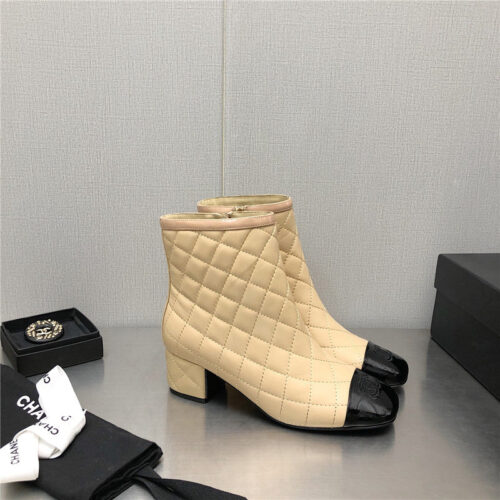 High Quality Luxury Chanel Classic Pearl Chunky Ankle Boots – Style 12038