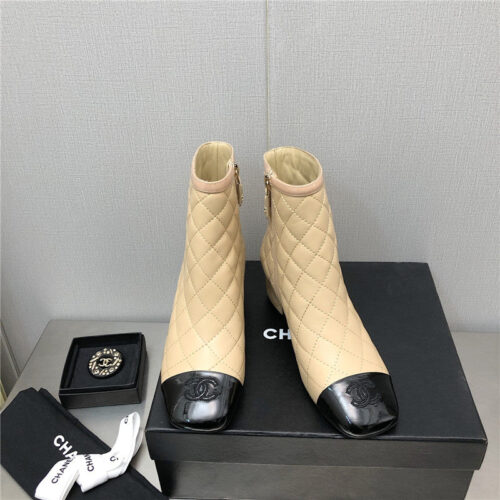 High Quality Luxury Chanel Classic Pearl Chunky Ankle Boots – Style 12038 product detail