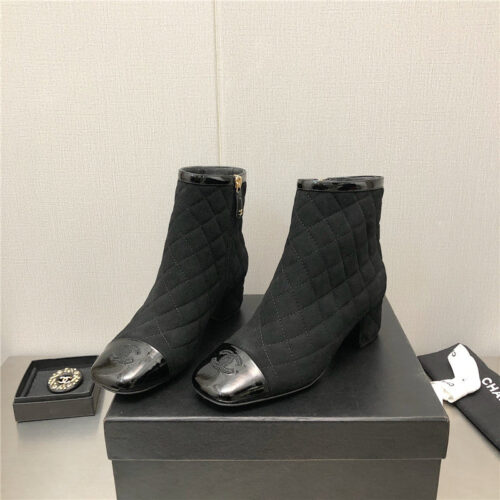 High Quality Luxury Chanel Classic Pearl Chunky Ankle Boots alternate view
