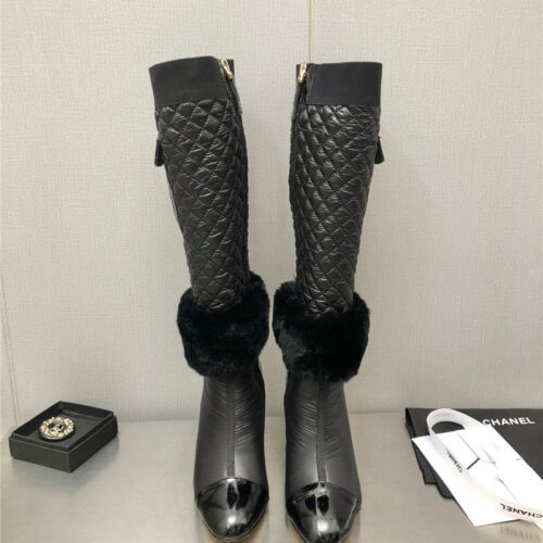 High Quality Luxury Chanel Colorblock Classic Embroidered Long Boots – Style 03494 alternate view