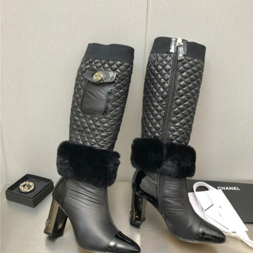 High Quality Luxury Chanel Colorblock Classic Embroidered Long Boots – Style 03494 product detail