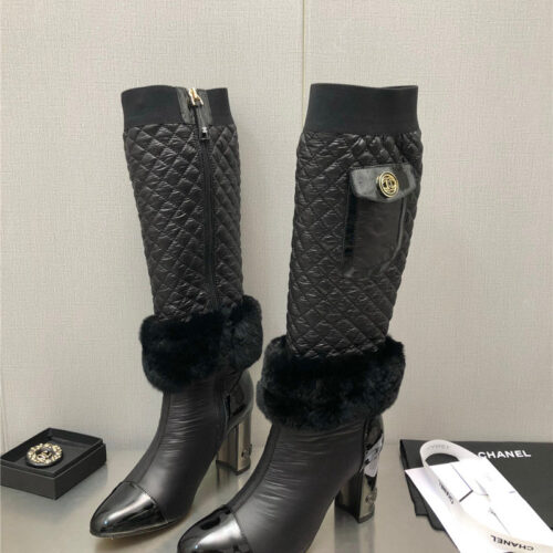 High Quality Luxury Chanel Colorblock Classic Embroidered Long Boots – Style 03494 product detail