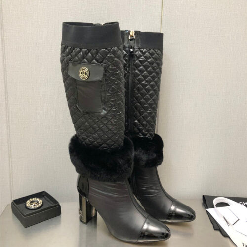 High Quality Luxury Chanel Colorblock Classic Embroidered Long Boots – Style 03494
